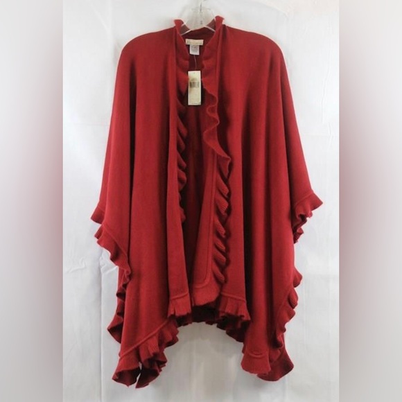 NWT! Collection Eighteen Women’s Biking Red Open Waterfall Cardigan Size OS - Picture 1 of 3